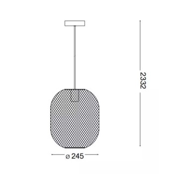 Pendul IDEAL LUX NET D24 328119, montatura si abajur finisaj negru