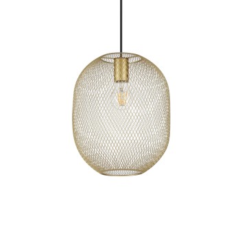 Pendul IDEAL LUX NET D24 317267, montatura si abajur finisaj negru-auriu