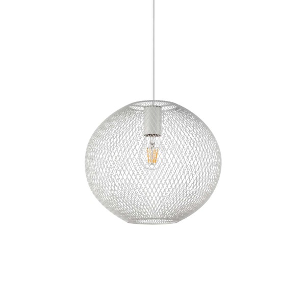 Pendul IDEAL LUX NET D29 328102, montatura si abajur finisaj alb