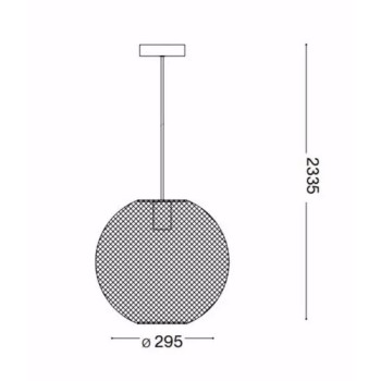 Pendul IDEAL LUX NET D29 313771, montatura si abajur finisaj negru-auriu