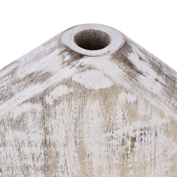 Vaza decorativa lemn MELOBODY, alb/gri, 421276 - 1