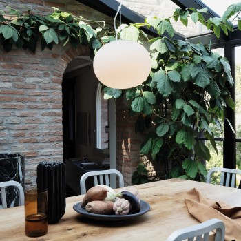 Pendul IDEAL LUX COTTON D40 327884, finisaj alb, abajur sticla