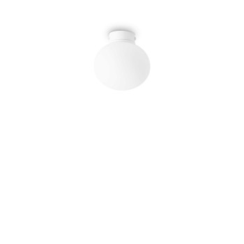 Plafoniera IDEAL LUX COTTON D13 297750, finisaj alb, abajur sticla