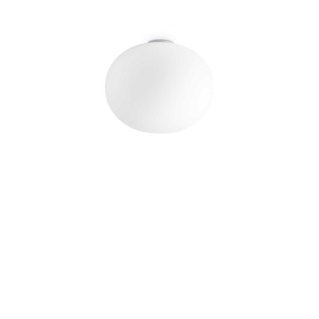 Plafoniera IDEAL LUX COTTON D40 327891, finisaj alb, abajur sticla