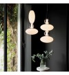 Pendul IDEAL LUX LUMIERE-2 314167, LED 34W, finisaj negru, abajur sticla alba