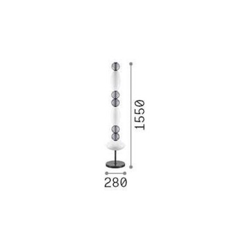 Lampadar IDEAL LUX LUMIERE 314198, LED 58W, finisaj negru, abajur sticla alba