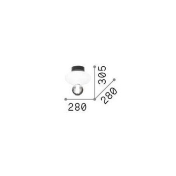 Plafoniera IDEAL LUX LUMIERE-2 314228, LED 18W, finisaj negru, abajur sticla alba