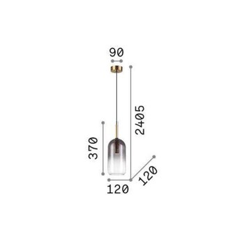 Pendul IDEAL LUX EMPIRE CILINDRIC 309804, finisaj auriu, abajur sticla