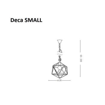 Pendul IDEAL LUX DECA 168852, D28, finisaj bronz cu abajur sticla