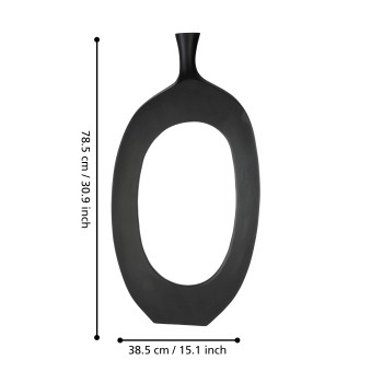 Vaza decorativa aluminiu ANKAREFO, negru, 421313 - 1