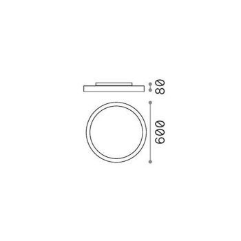 Plafoniera IDEAL LUX FLY 292205, D60, LED 53W, 3000K, finisaj negru