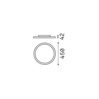Plafoniera IDEAL LUX FLY SLIM 306667, D45, LED 26W, 4000K, finisaj alb