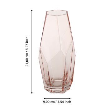 Vaza decorativa sticla CLONONY, roz, 421344 - 1