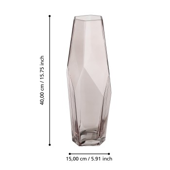 Vaza decorativa sticla CLONONY, roz, 421346 - 1