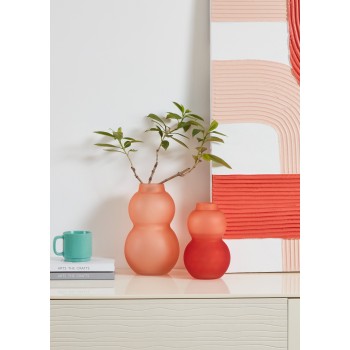 Vaza decorativa sticla BEVATO, roz satinat, 421351 - 1