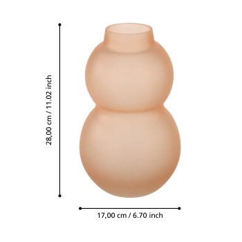 Vaza decorativa sticla BEVATO, roz satinat, 421351 - 1