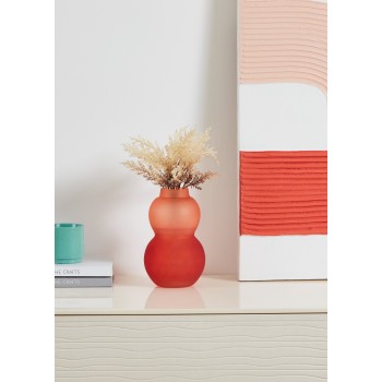 Vaza decorativa sticla BEVATO, rosu,roz satinat, 421352 - 1