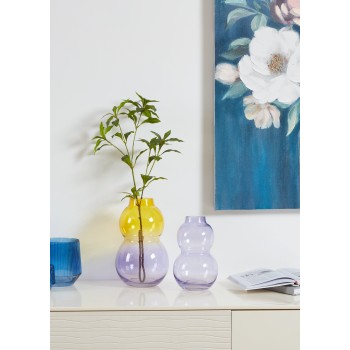 Vaza decorativa sticla BEVATO, galben, violet, 421353 - 1