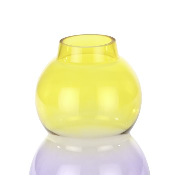 Vaza decorativa sticla BEVATO, galben, violet, 421353 - 1
