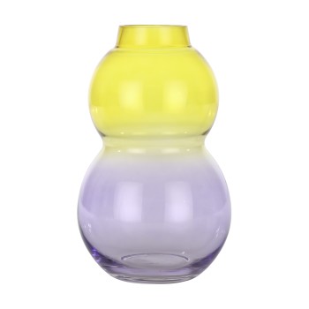 Vaza decorativa sticla BEVATO, galben, violet, 421353 - 1
