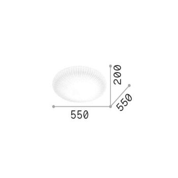 Plafoniera IDEAL LUX ATRIUM 265841, D55, LED 34W, finisaj alb, abajur sticla