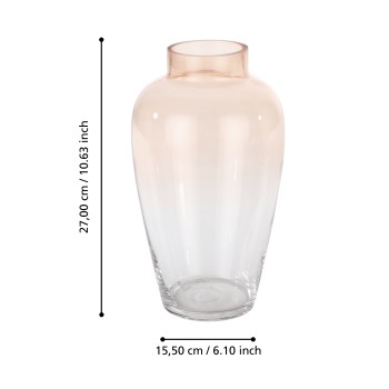 Vaza decorativa sticla KENYASI, roz transparent, 421357 - 1