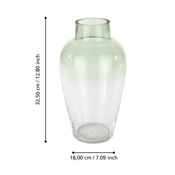 Vaza decorativa sticla KENYASI, verde transparent, 421361 - 1