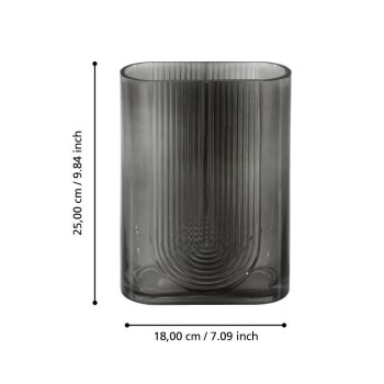 Vaza decorativa sticla SEPATONG, gri, 421365 - 1