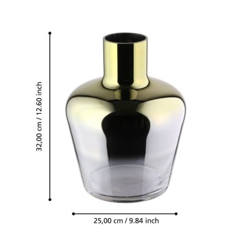 Vaza decorativa sticla SAMUNTAI, auriu transparent, 421368 - 1