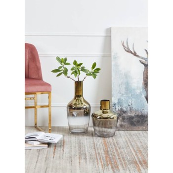 Vaza decorativa sticla SAMUNTAI, auriu transparent, 421372 - 1