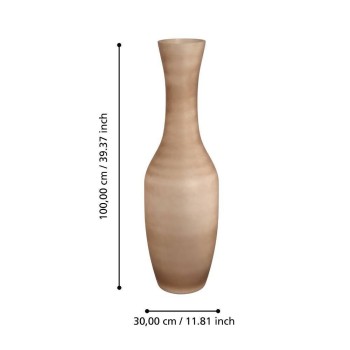 Vaza decorativa sticla LONGKALI, maro satinat, 421376 - 1