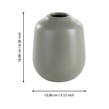 Vaza decorativa ceramica LOVRAN, gri, 421397 - 1