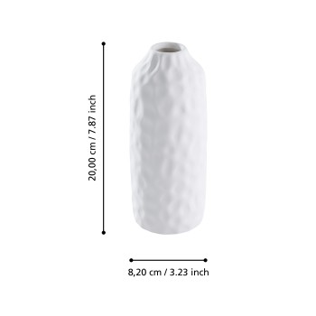 Vaza decorativa ceramica LOVRAN, alb, 421399 - 1