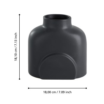 Vaza decorativa ceramica LYAGLAN, negru, 421407 - 1