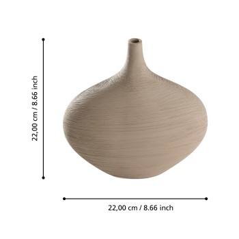 Vaza decorativa ceramica SARYKSU, maro, 421412