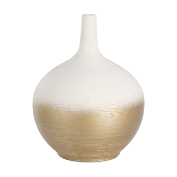Vaza decorativa ceramica SARYKSU, aur alb, 421413