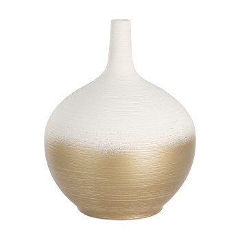 Vaza decorativa ceramica SARYKSU, aur alb, 421413 - 1