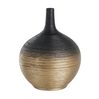 Vaza decorativa ceramica SARYKSU, aur negru, 421414