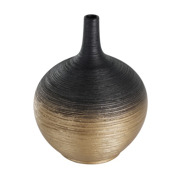 Vaza decorativa ceramica SARYKSU, aur negru, 421414 - 1