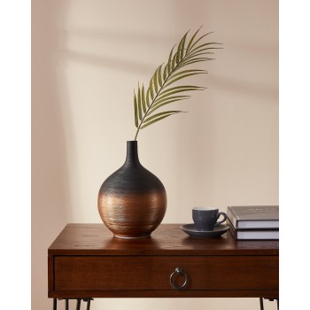 Vaza decorativa ceramica SARYKSU, aur negru, 421416