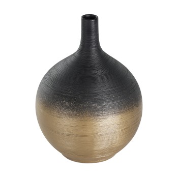 Vaza decorativa ceramica SARYKSU, aur negru, 421416 - 1