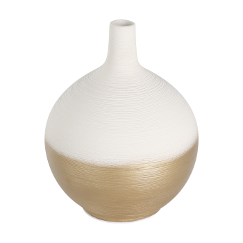 Vaza decorativa ceramica SARYKSU, aur alb, 421417