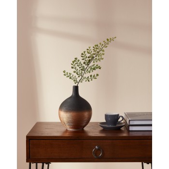 Vaza decorativa ceramica SARYKSU, aur negru, 421418 - 1