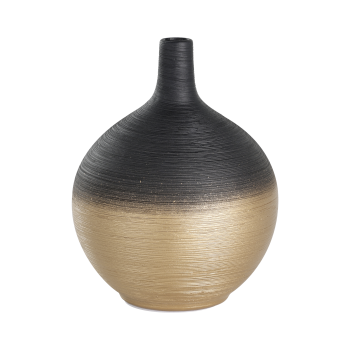 Vaza decorativa ceramica SARYKSU, aur negru, 421418