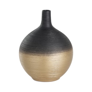 Vaza decorativa ceramica SARYKSU, aur negru, 421418 - 1