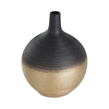 Vaza decorativa ceramica SARYKSU, aur negru, 421418 - 1