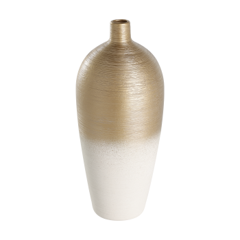 Vaza decorativa ceramica SARYKSU, aur alb, 421419