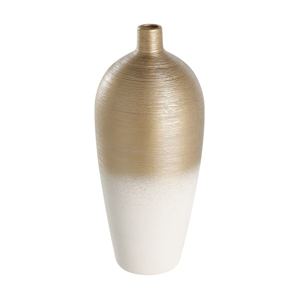 Vaza decorativa ceramica SARYKSU, aur alb, 421419 - 1