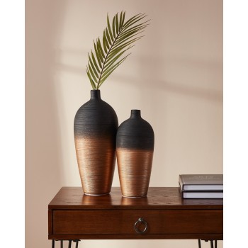 Vaza decorativa ceramica SARYKSU, aur negru, 421421 - 1