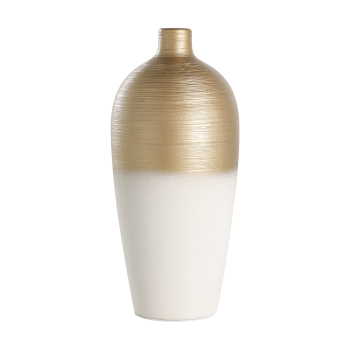 Vaza decorativa ceramica SARYKSU, aur alb, 421422
